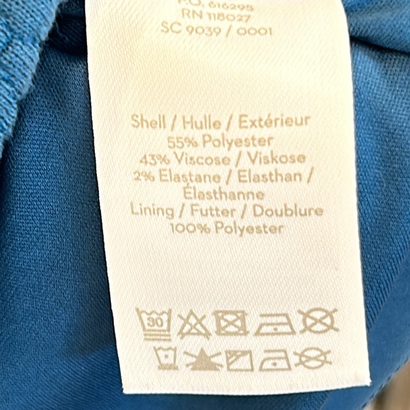 Boden Teal Blue Quilted Pattern Work Dress with  3 Quarter Sleeves sz.8R - Picture 6 of 13